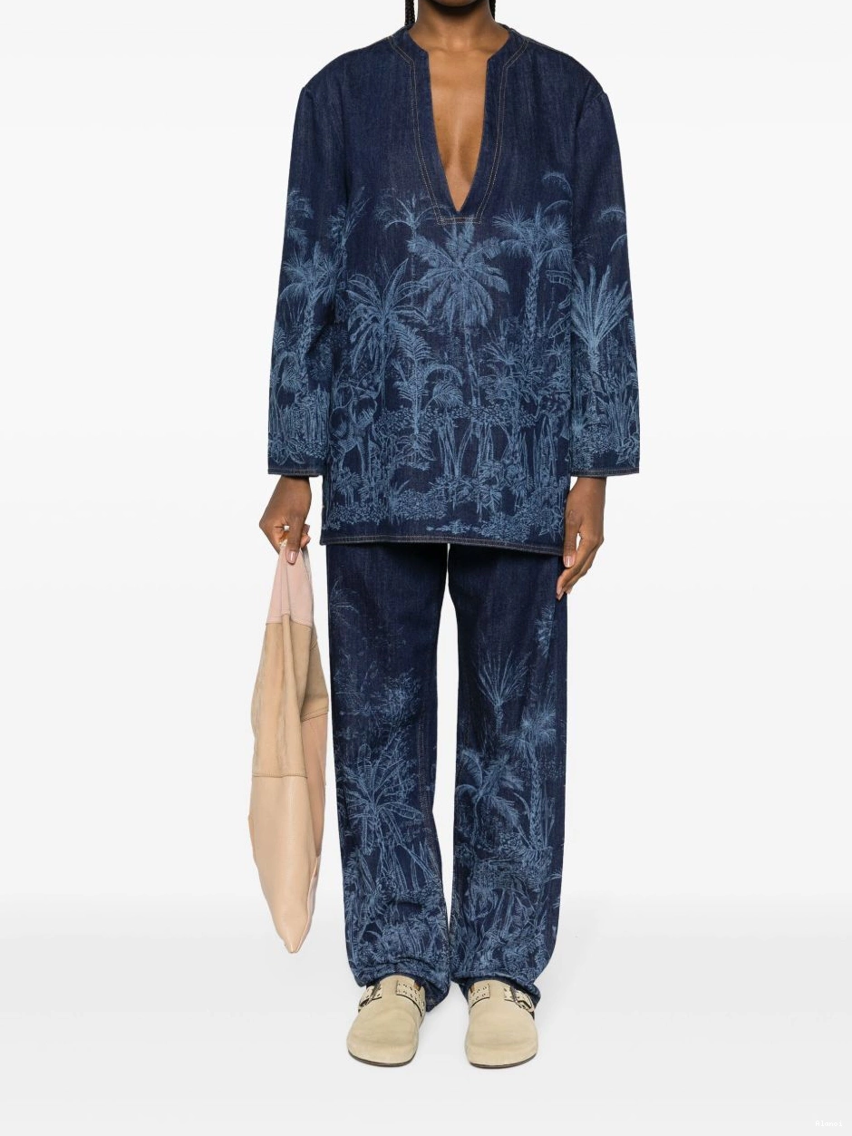 Affordable Toile straight-leg Jouy jeans Jungle Alanui de Women 0708